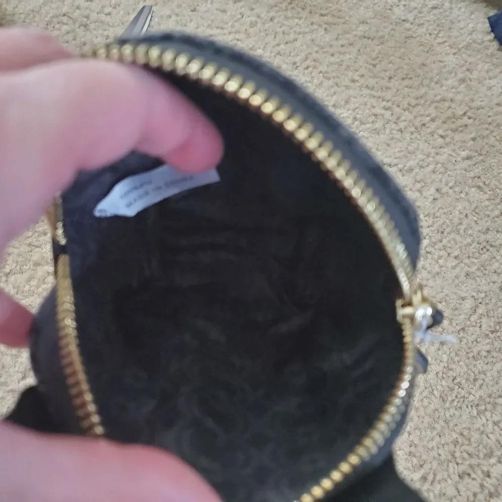 Black and gray puppy dog change purse coin purse